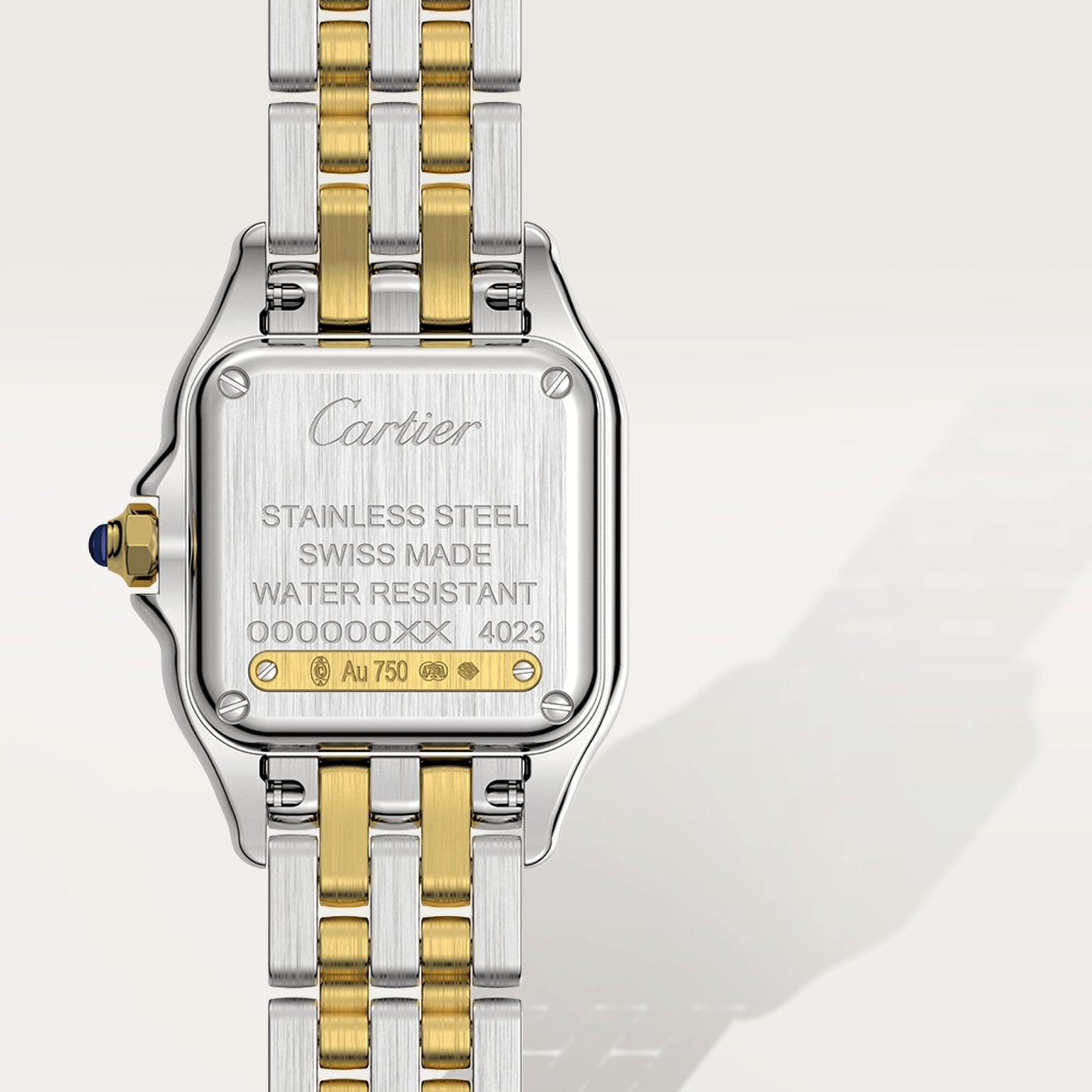 Cartier Panthére De Cartier Stainless Steel and Yellow Gold (Small Model) 22 MM - Stainless Steel and Yellow Gold Bracelet - Yellow Gold Bezel - White Dial - W2PN0006