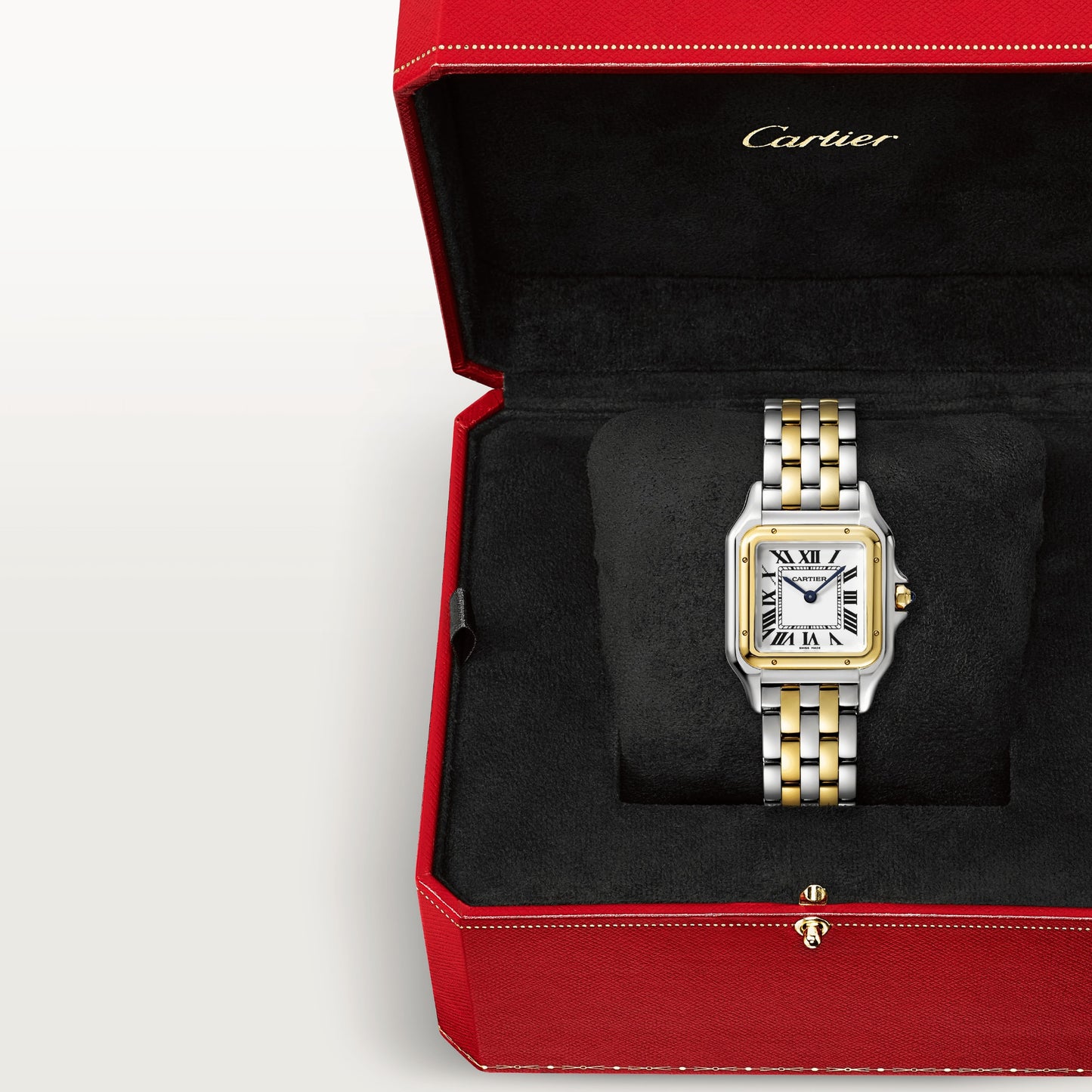 Cartier Panthére De Cartier Stainless Steel and Yellow Gold (Medium Model) 27 MM - Stainless Steel and Yellow Gold Bracelet - Yellow Gold Bezel - White Dial - W2PN0007