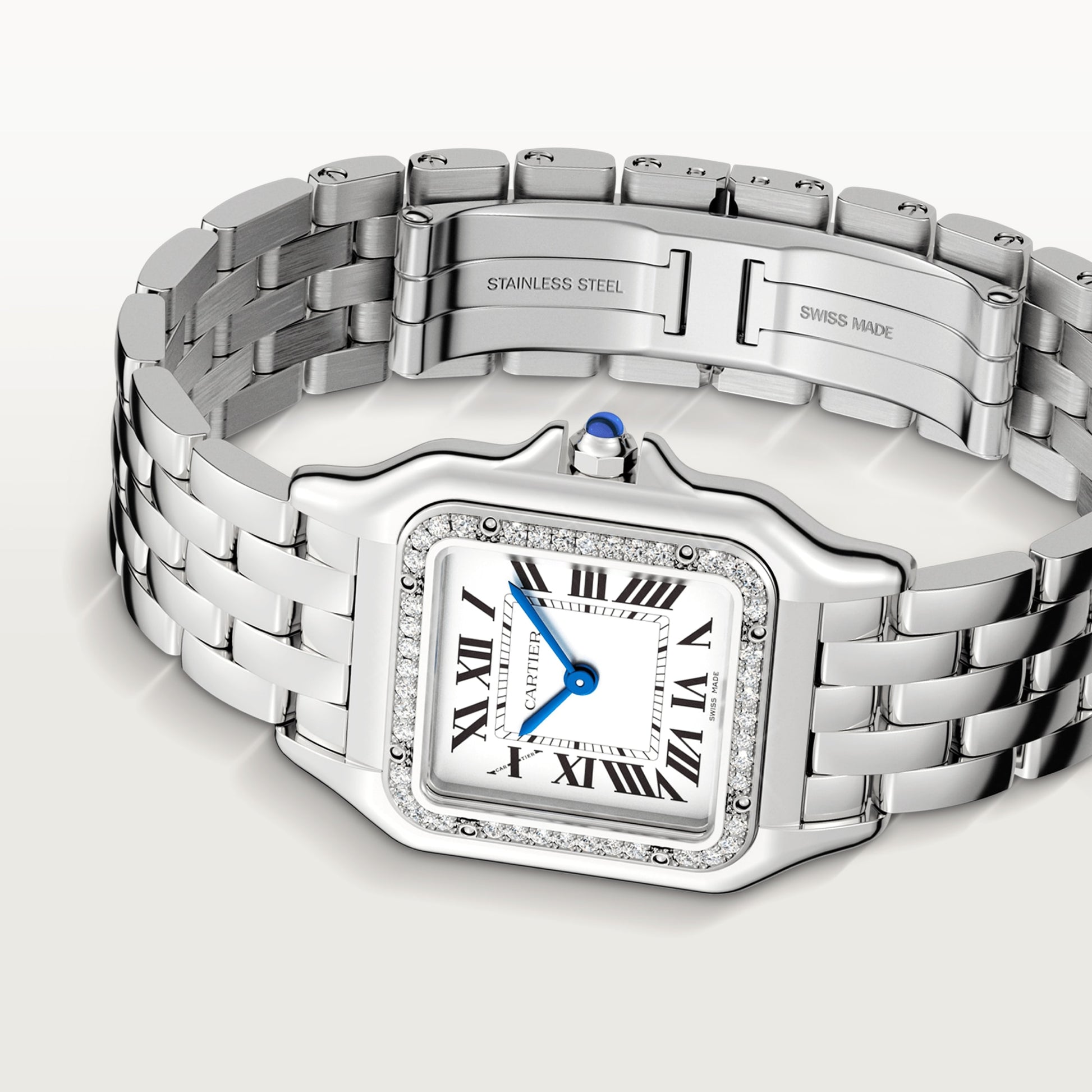 Cartier Panthére De Cartier Stainless Steel (Medium Model) 27 MM - Stainless Steel Bracelet - Stainless Steel Bezel - White Dial - W4PN0008