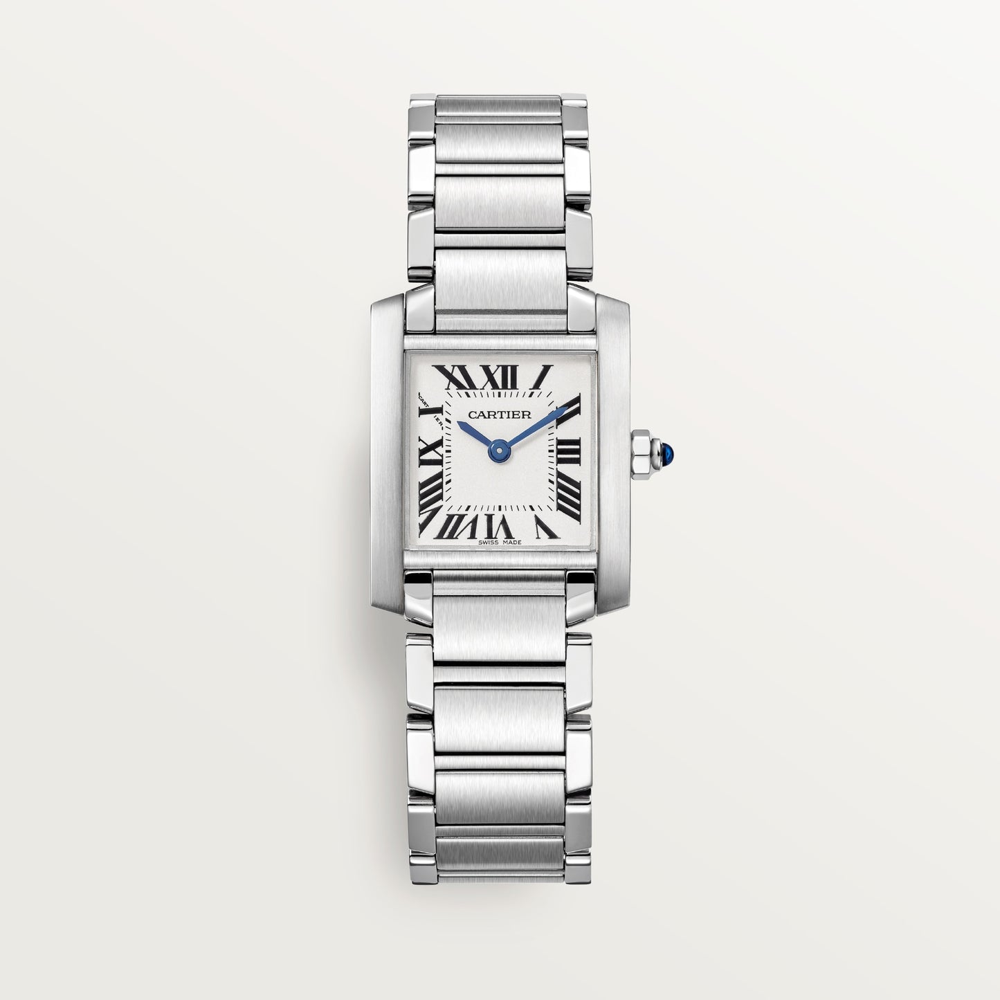 Cartier Tank Stainless Steel (Small Model) 25 MM - Stainless Steel Bracelet - Stainless Steel Bezel - White Dial - W51008Q3