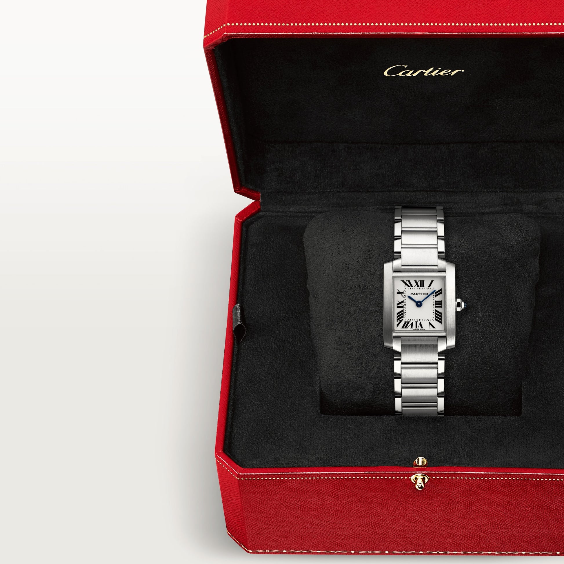 Cartier Tank Stainless Steel (Small Model) 25 MM - Stainless Steel Bracelet - Stainless Steel Bezel - White Dial - W51008Q3