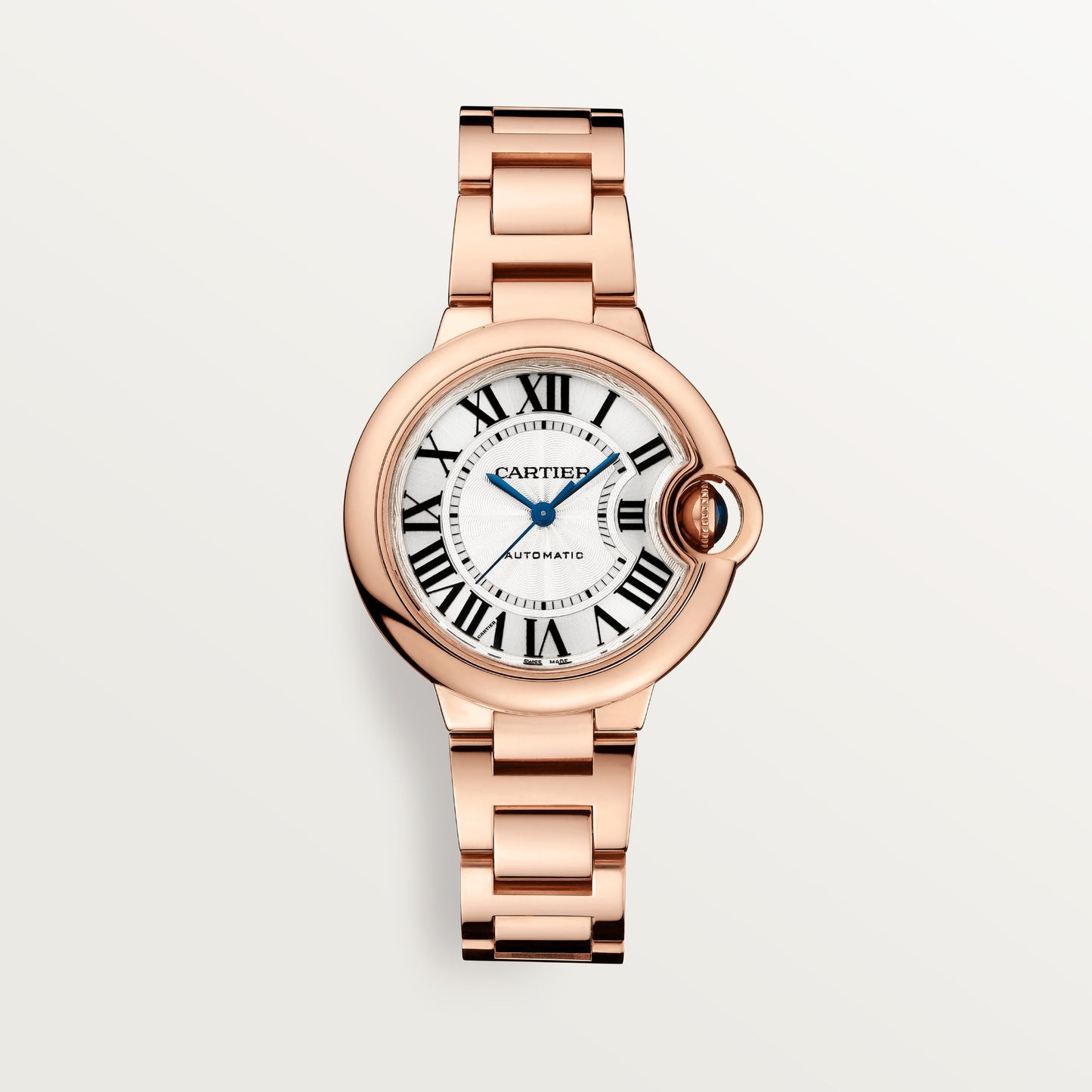 Cartier Ballon Bleu Rose Gold 33 MM - Rose Gold Bracelet - White Dial - WGBB0042