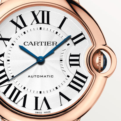Cartier Ballon Bleu Rose Gold 36 MM (Medium Model) - Rose Gold Bracelet - White Dial - WGBB0043