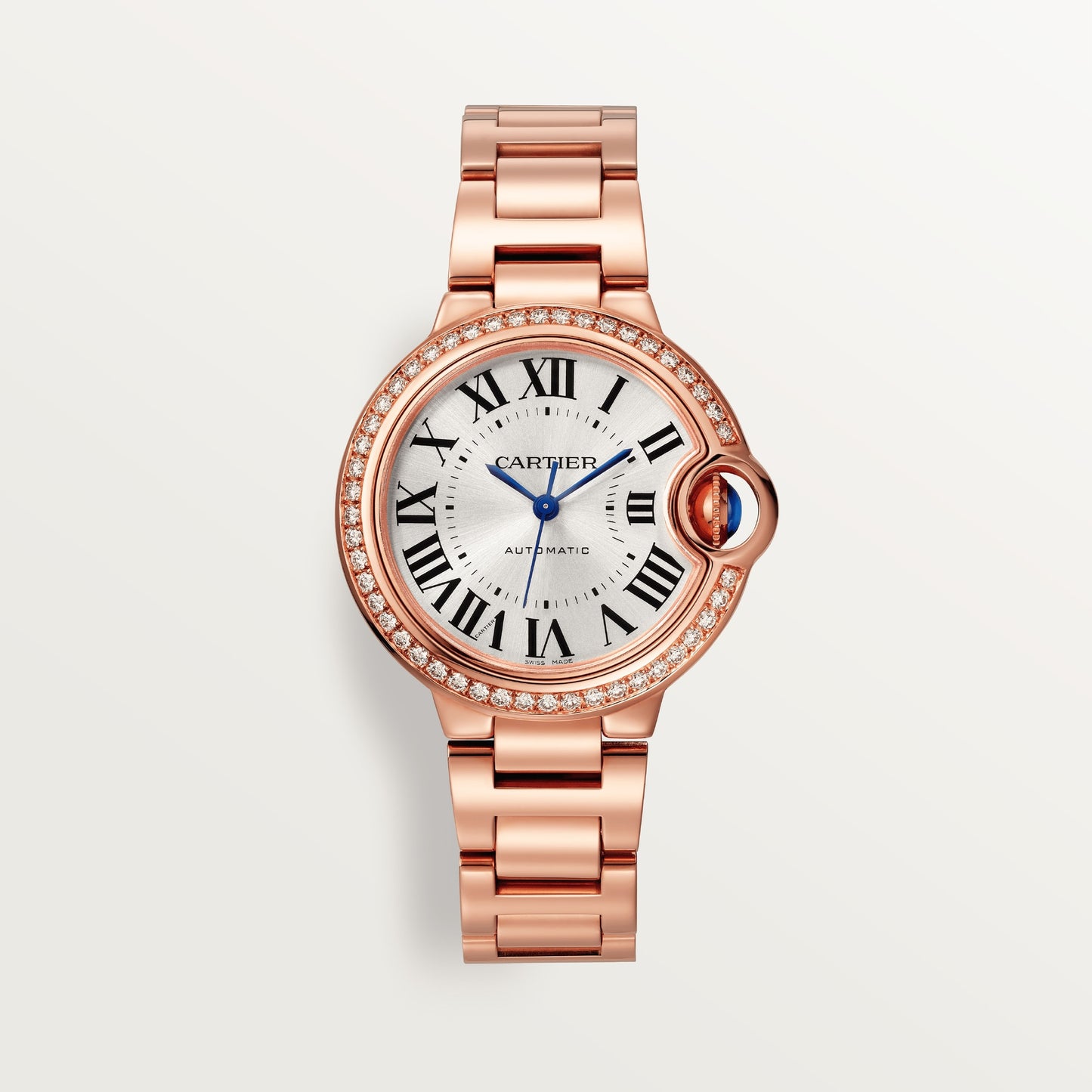 Cartier Ballon Bleu Rose Gold 33 MM - Rose Gold Bracelet - White Dial - WJBB0063