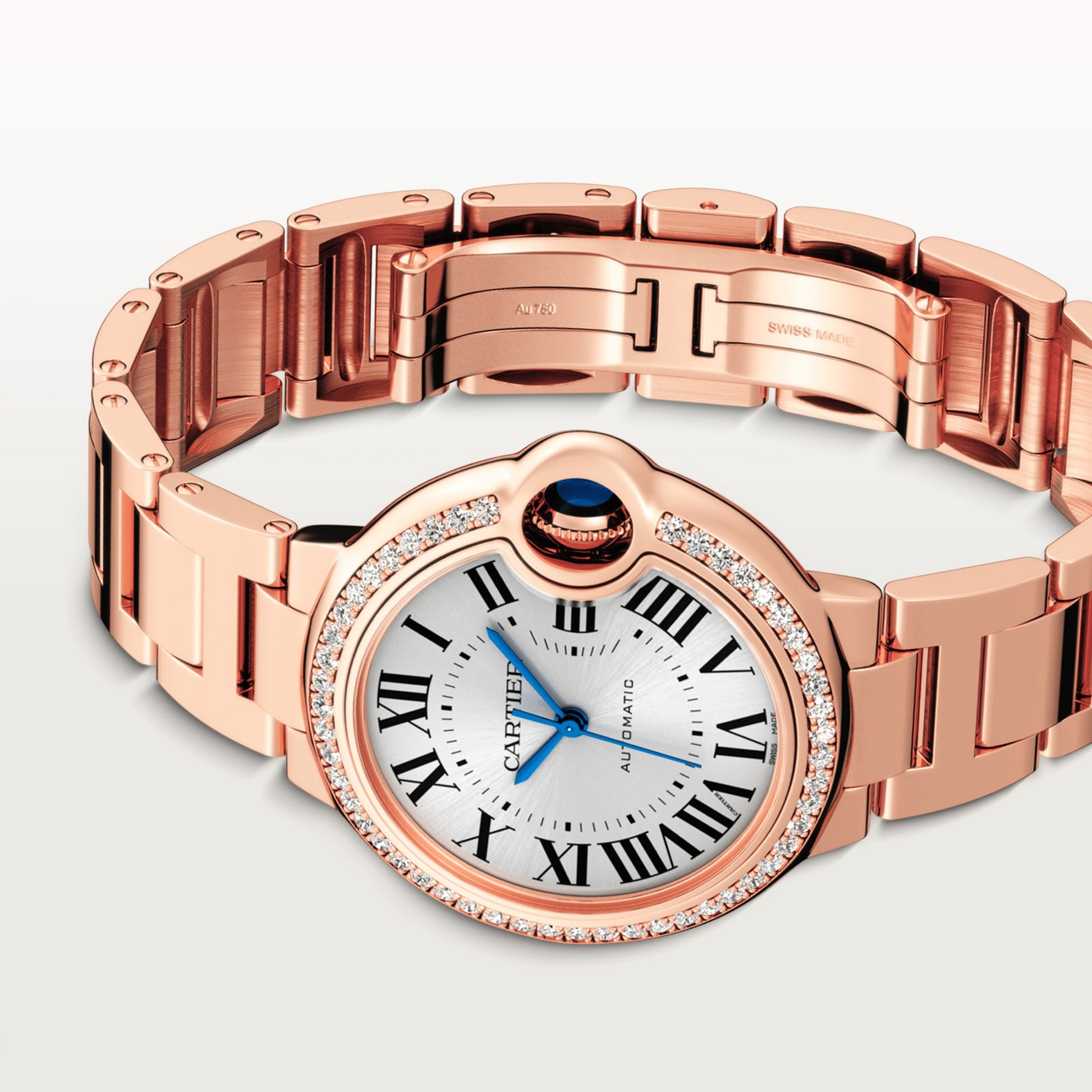 Cartier Ballon Bleu Rose Gold 33 MM - Rose Gold Bracelet - White Dial - WJBB0063