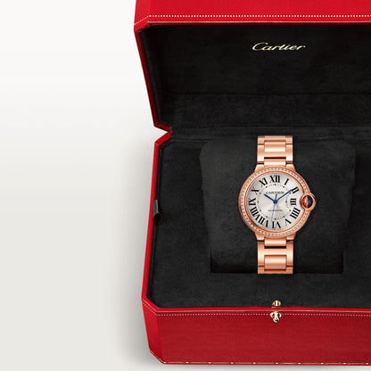 Cartier Ballon Bleu Rose Gold 36 MM - Rose Gold Bracelet - White Dial - WJBB0064