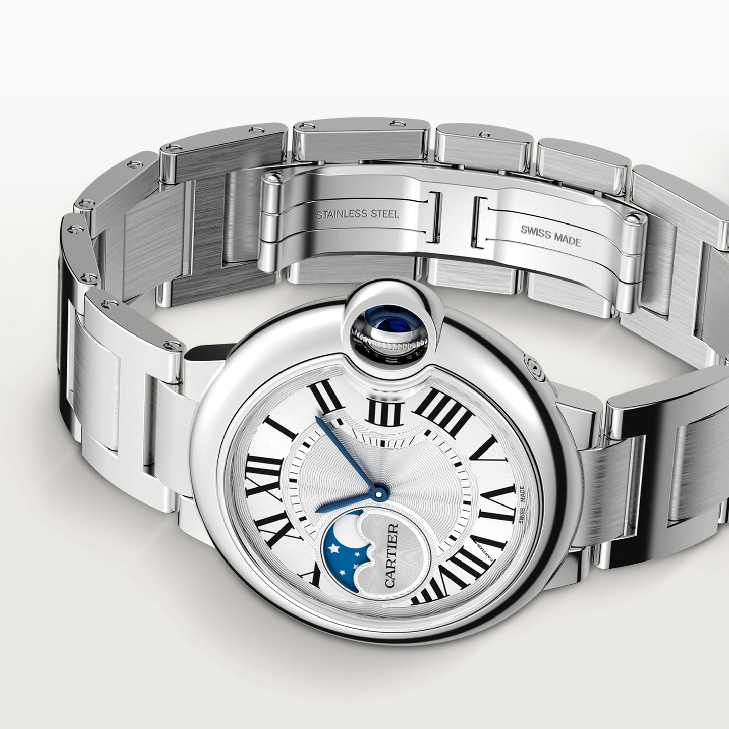 Cartier Ballon Bleu Stainless Steel 37 MM - Stainless Steel Bracelet - White Dial - WSBB0050