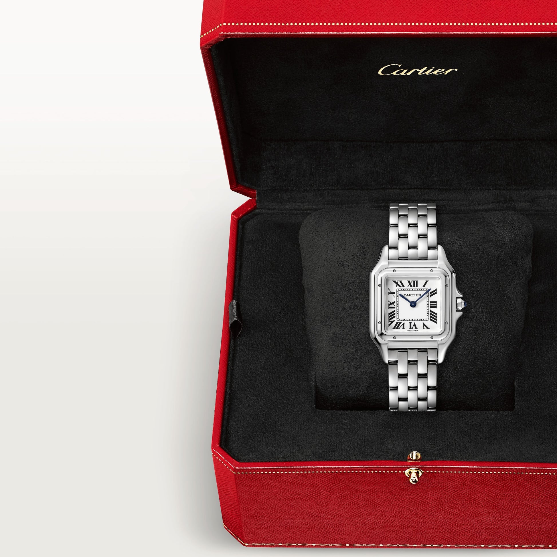 Cartier Panthére De Cartier Stainless Steel (Medium Model ) 27 mm x 37 mm - Stainless Steel Bracelet - Stainless Steel Bezel - White Dial - WSPN0007