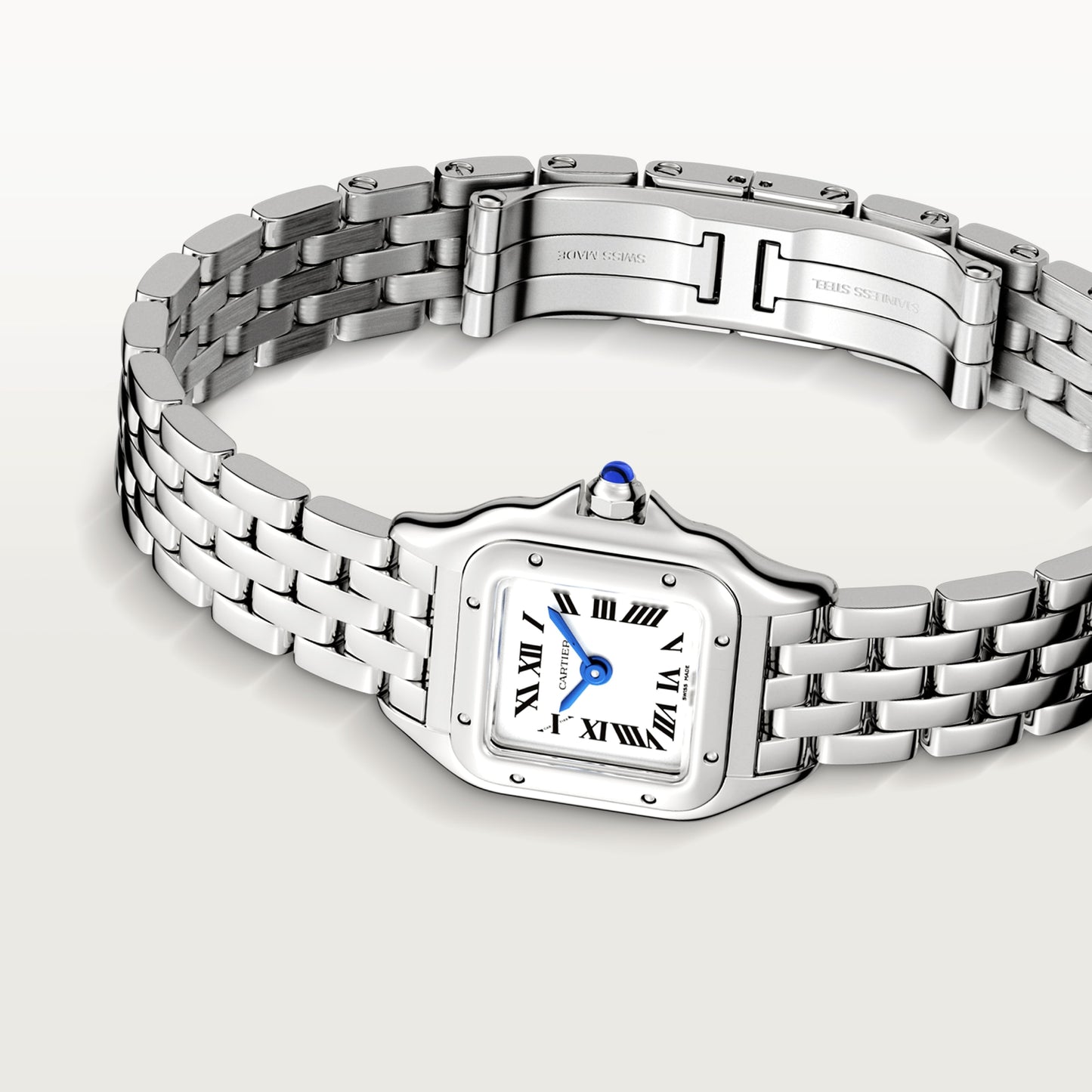 Cartier Panthére De Cartier Stainless Steel 25 MM - Stainless Steel Bracelet - Stainless Steel Bezel -  White Dial - WSPN0019