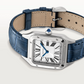 Cartier Santos de Cartier-Dumont Stainless Steel 38 MM (Small Model) - Blue Leather Strap - White Dial - WSSA0023