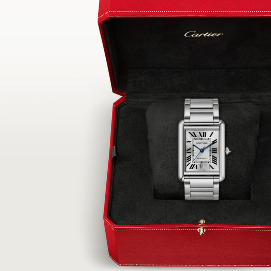 Cartier Tank Stainless Steel (Extra Large Model) 41 MM - Stainless Steel Bracelet - Stainless Steel Bezel - White Dial - WSTA0053