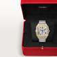 Cartier Santos de Cartier Stainless Steel and Yellow Gold 44.9 MM (Extra-Large Model) - Stainless Steel Bracelet - White Dial - W2SA0008