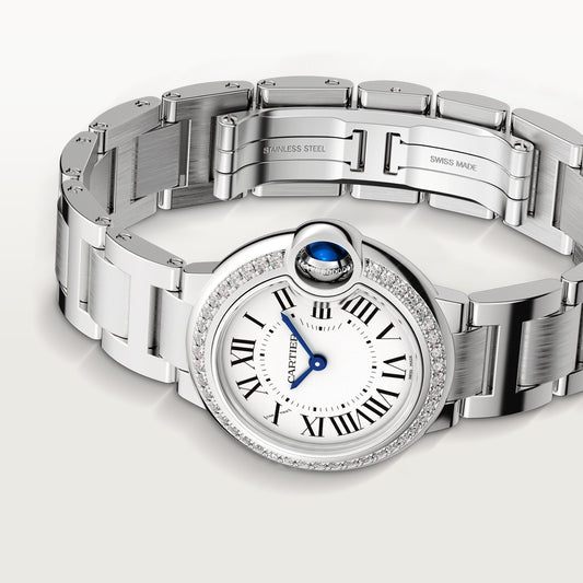 Cartier Ballon Bleu Stainless Steel 28 MM - Stainless Steel Bracelet - White Dial - W4BB0015