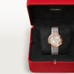 Cartier Ballon Bleu Pink Gold 30 MM - Grey Leather Strap - Silvered Sunray Dial - WGBL0005