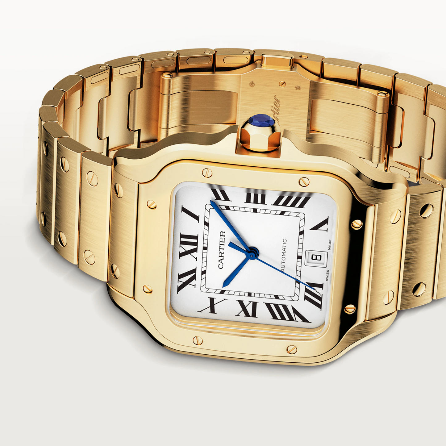 Cartier Santos de Cartier Yellow Gold 39.8 MM (Large Model) - Yellow Gold Bracelet - White Dial - WGSA0029