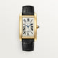 Cartier Tank Yellow Gold (Large Model) 45 MM - Black Leather Strap - Yellow Gold Bezel - Silver Dial - WGTA0041