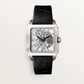 Cartier Santos de Cartier-Dumont White Gold 39 MM (Extra Large Model) - Black Leather Strap - Skeleton Dial - W2020033