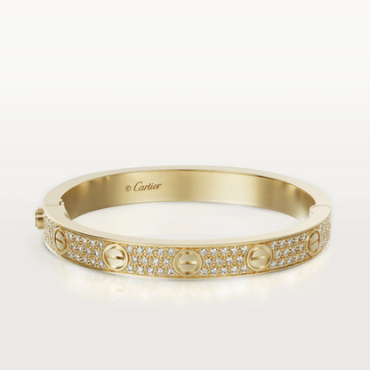 Cartier Love Bracelet Diamond Paved - Yellow Gold Regular Model - N6035017