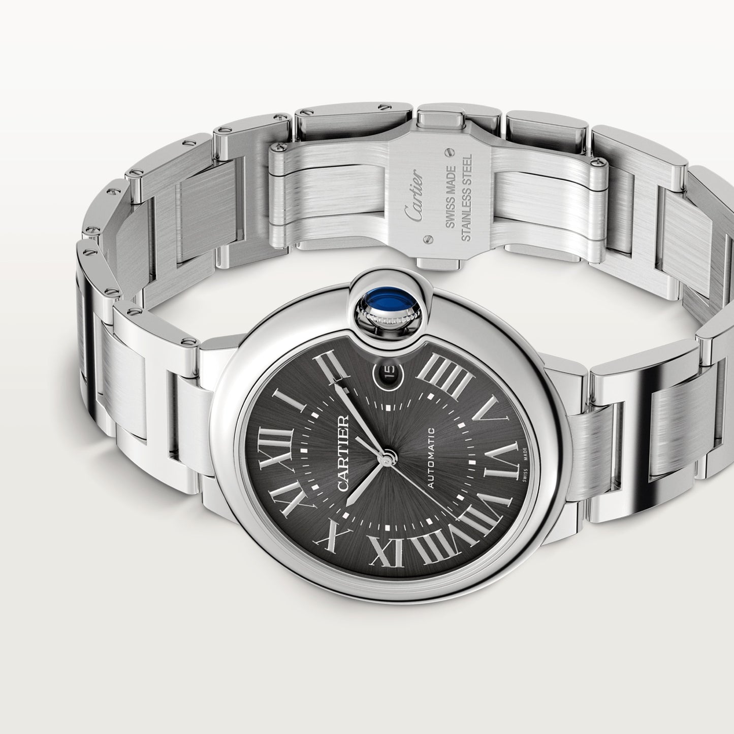 Cartier Ballon Bleu Stainless Steel 40 MM - Stainless Steel Bracelet - Dark Grey Sunray Dial - WSBB0060