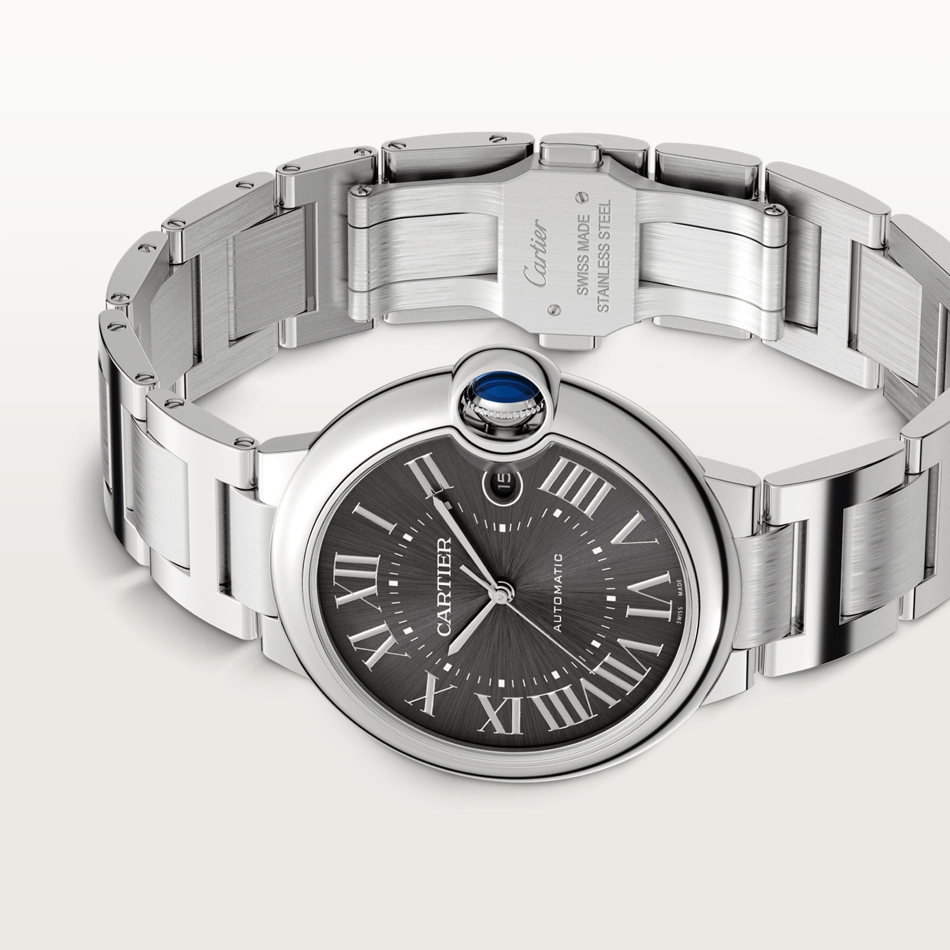 Cartier Ballon Bleu Stainless Steel 40 MM - Stainless Steel Bracelet - Dark Grey Sunray Dial - WSBB0060