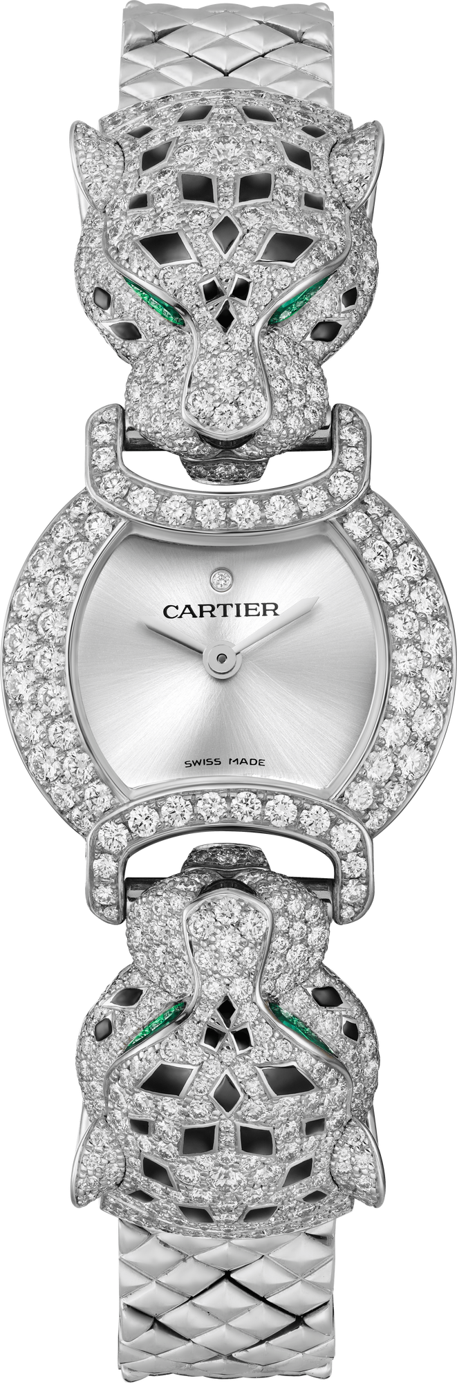 Cartier Panthére De Cartier White Gold Diamond (Small Model) 22 MM - White Gold Diamond Bracelet - White Gold Diamond Bezel - Silver Dial - HPI01533