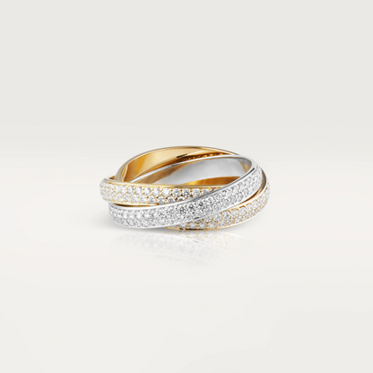 Cartier Trinity Ring Diamonds - White, Yellow and Rose Gold Small Model - N4227600