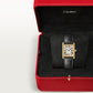 Cartier Tank Yellow Gold (Large Model) 33 MM - Dark Grey Leather Strap - Yellow Gold Bezel - Silver Dial - WGTA0067