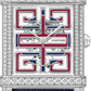 Cartier Tank Platinum Diamond (Large Model) 39 MM - Black Leather Strap - Platinum Diamond Bezel - White and Red Skeleton Bridges Dial - HPI01507