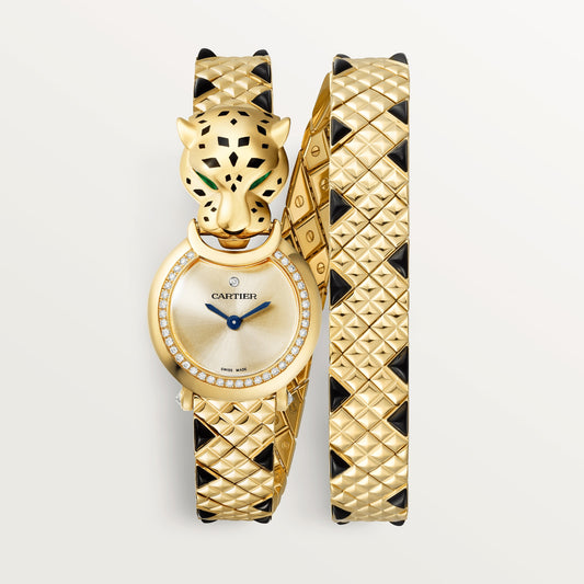 Cartier Panthére De Cartier Yellow Gold 23 MM - Yellow Gold Bracelet - Yellow Gold Diamond Bezel - Golden Dial - HPI01382