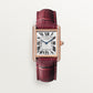 Cartier Tank Rose Gold (Large Model) 33 MM - Claret Leather Strap - Rose Gold Diamond Bezel - Silver Dial - WJTA0038