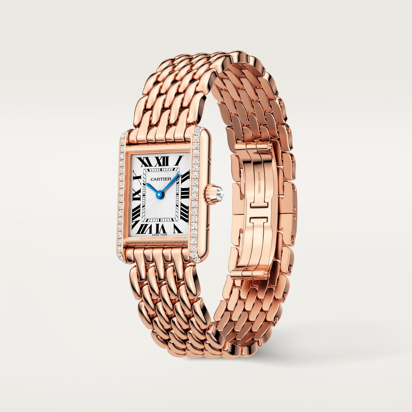 Cartier Tank Rose Gold (Small Model) 29 MM - Rose Gold Bracelet - Rose Gold Diamond Bezel - White Dial - WJTA0020