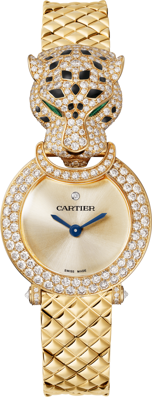 Cartier Panthére De Cartier Yellow Gold Diamond 23 MM - Yellow Gold Bracelet - Yellow Gold Diamond Bezel - Golden Dial Dial - HPI01509