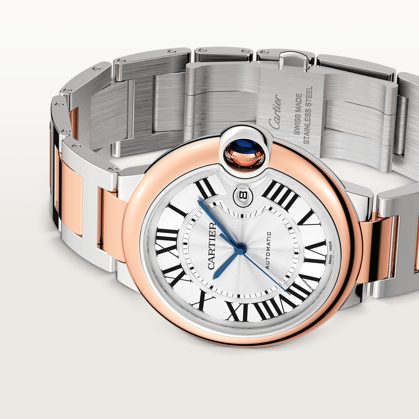 Cartier Ballon Bleu Rose Gold and Stainless Steel 42 MM - Rose Gold and Stainless Steel Bracelet - White Dial - W2BB0034