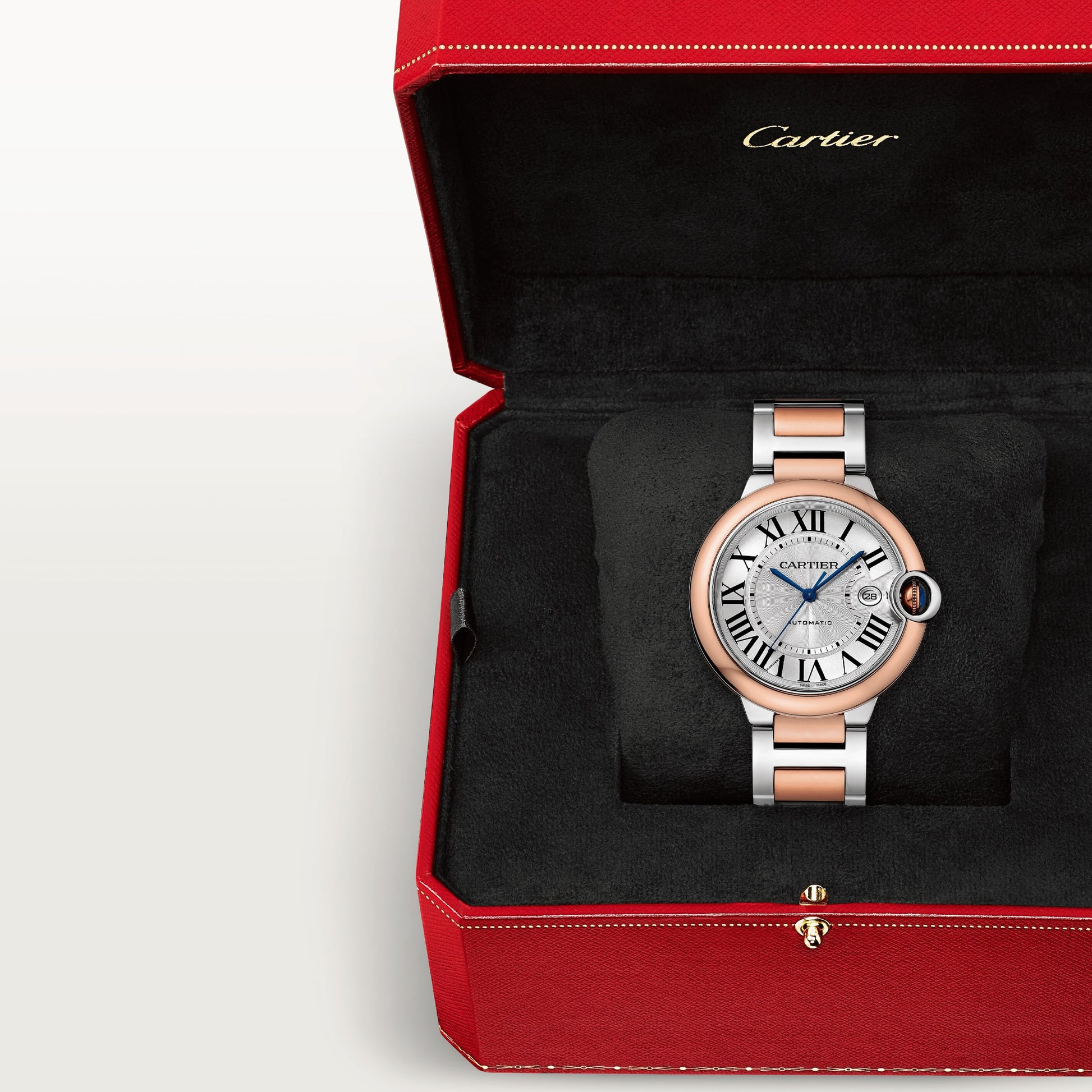 Cartier Ballon Bleu Rose Gold and Stainless Steel 42 MM - Rose Gold and Stainless Steel Bracelet - White Dial - W2BB0034