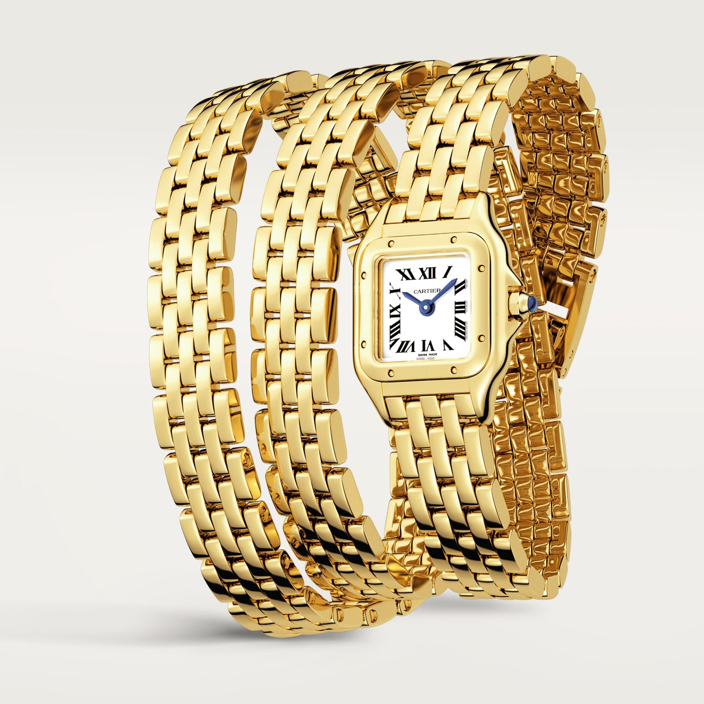 Cartier Panthére De Cartier Yellow Gold (Mini Model) 20 MM - Yellow Gold Bracelet - Yellow Gold Bezel - White Dial - WGPN0012