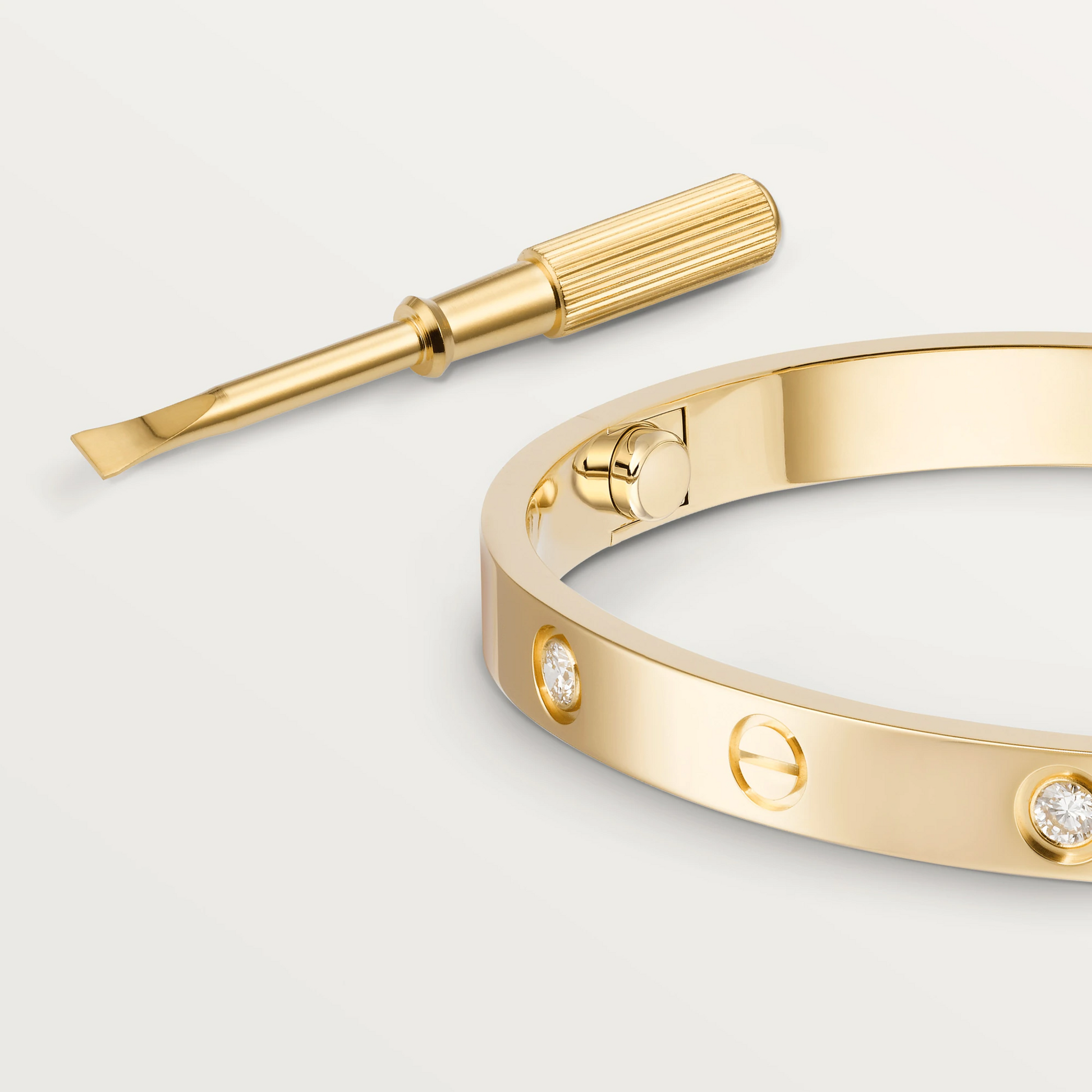 Cartier Love Bracelet Four Diamonds - Yellow Gold - B6070017