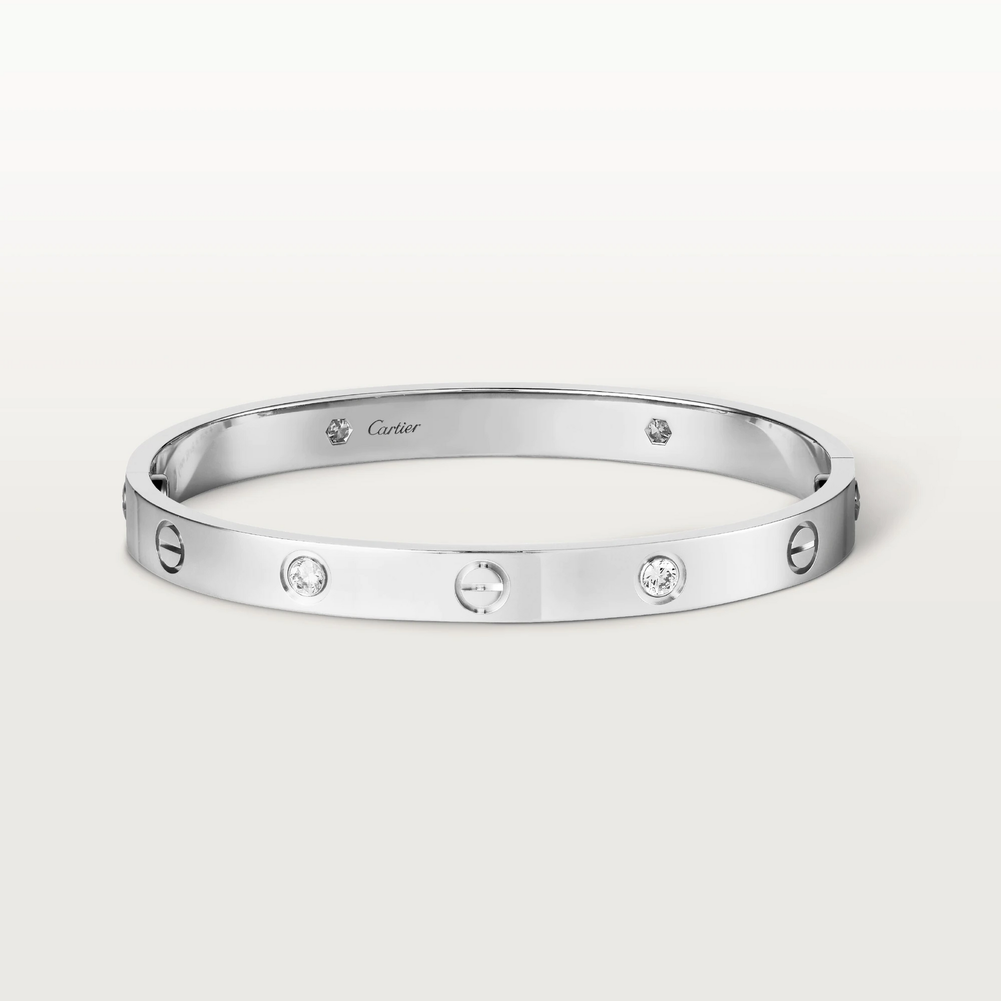 Cartier Love Bracelet Four Diamonds - White Gold Small Model - B6070117