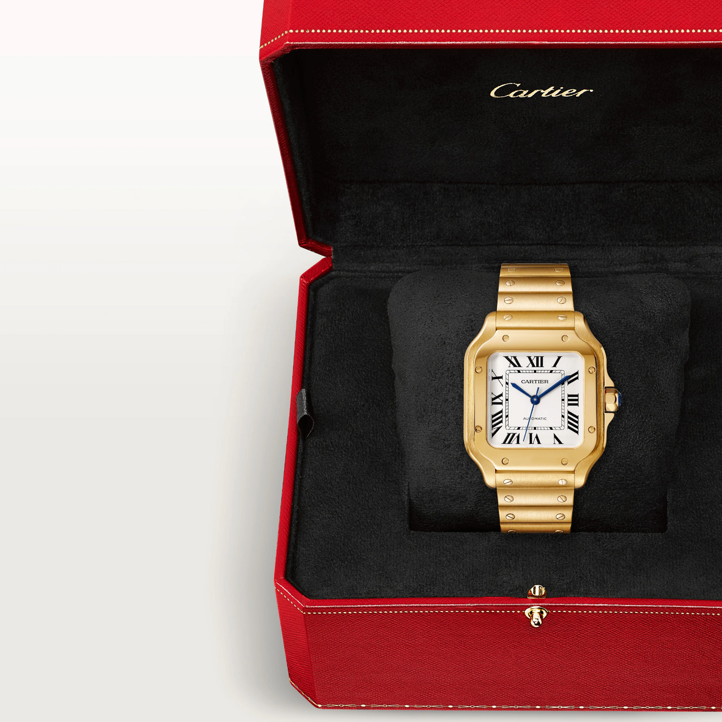 Cartier Santos de Cartier Yellow Gold 35.1 MM (Medium Model) - Yellow Gold Bracelet - White Dial - WGSA0030