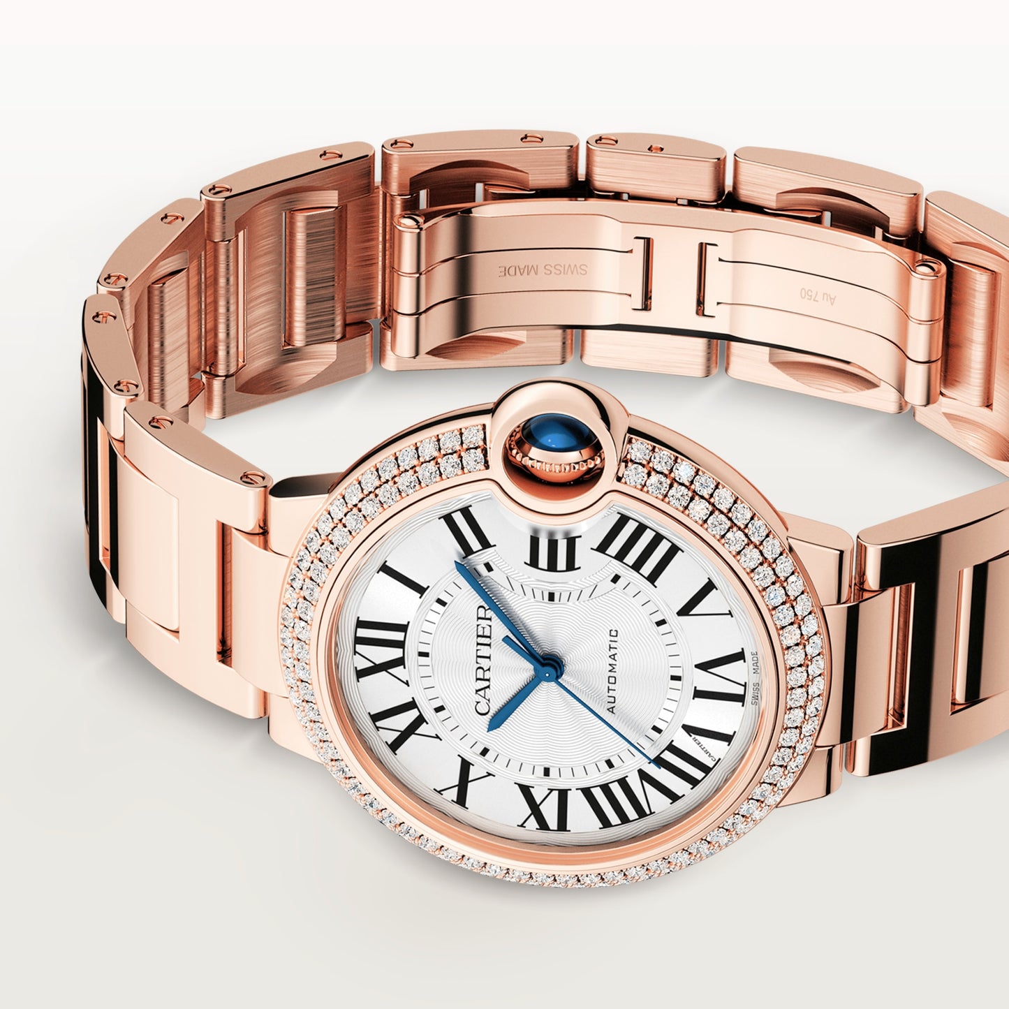 Cartier Ballon Bleu Rose Gold 36 MM - Rose Gold Bracelet - White Dial - WJBB0067