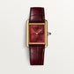 Cartier Tank Yellow Gold (Large Model) 33 MM - Red Leather Strap - Yellow Gold Bezel - Red Dial - WGTA0093