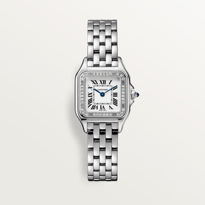 Cartier Panthére De Cartier Stainless Steel (Small Model) 22 MM - Stainless Steel Bracelet - Diamond Bezel - White Dial - W4PN0016