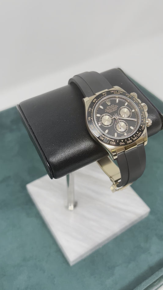 Rolex Everose Gold Daytona Watch - 40 MM - Oysterflex Strap - Black Dial - 116515LN bkpof