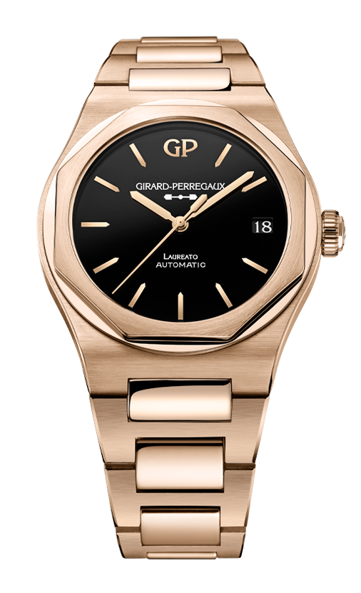 Girard-Perregaux Laureato Pink Gold 42 MM - Pink Gold Bracelet - Black Dial - 81010-52-3118-1CM