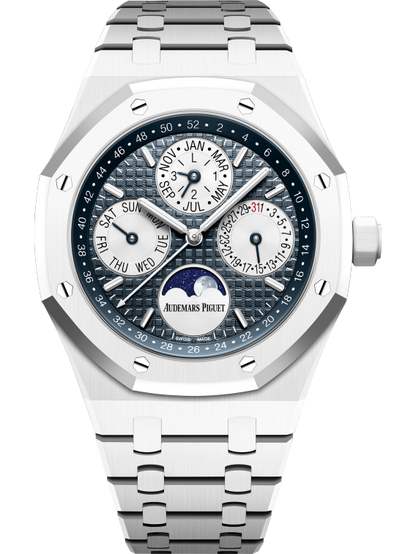 Audemars Piguet - Royal Oak - Perpetual Calendar and Moonphase  - 41 MM - White Ceramic - 26579CB.OO.1225CB.01 nyc watcher nyc watches