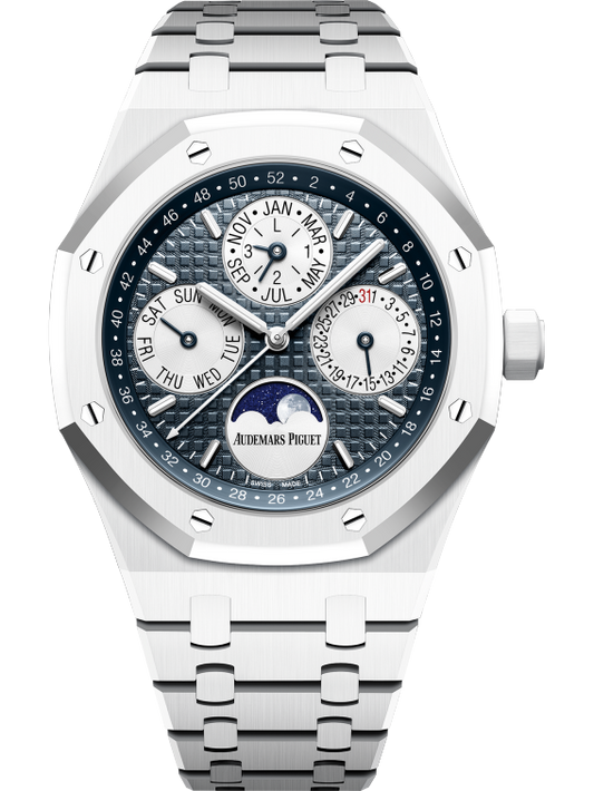 Audemars Piguet - Royal Oak - Perpetual Calendar and Moonphase  - 41 MM - White Ceramic - 26579CB.OO.1225CB.01 nyc watcher nyc watches