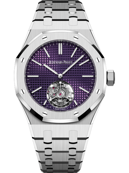 Audemars Piguet Royal Oak Selfwinding Flying Tourbillon 37 MM - Stainless Steel Bracelet - Plum Dial - 26660ST.OO.1356ST.01
