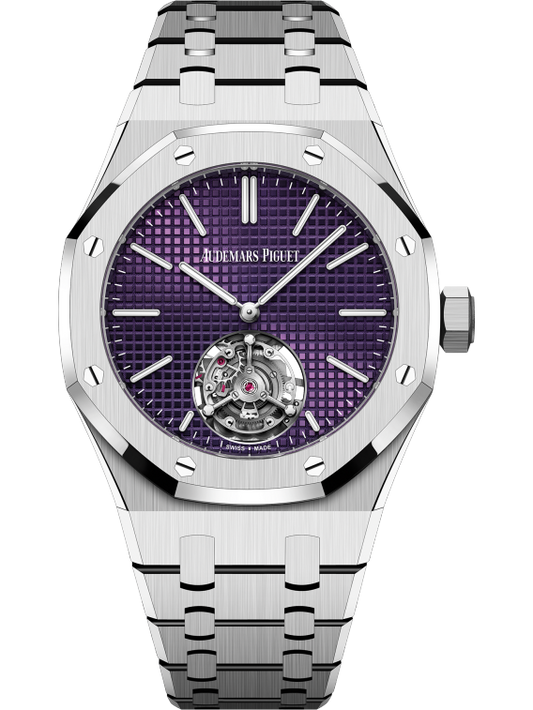 Audemars Piguet Royal Oak Selfwinding Flying Tourbillon 37 MM - Stainless Steel Bracelet - Plum Dial - 26660ST.OO.1356ST.01