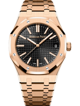 Audemars Piguet Royal Oak 50th Anniversary Pink Gold Selfwinding 41 MM - Pink Gold Bracelet - Black Dial - 15510OR.OO.1320OR.02