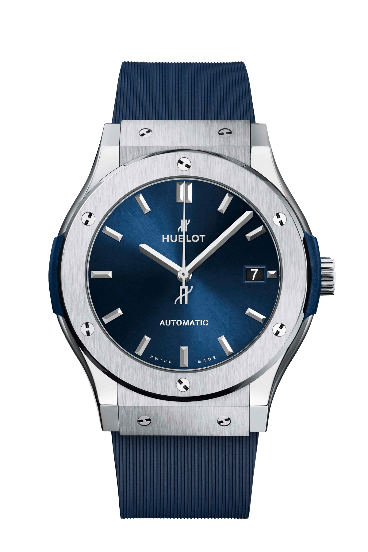 Hublot Classic Fusion Titanium Blue 45 MM - Blue Rubber Strap - Blue Dial - 511.NX.7170.RX