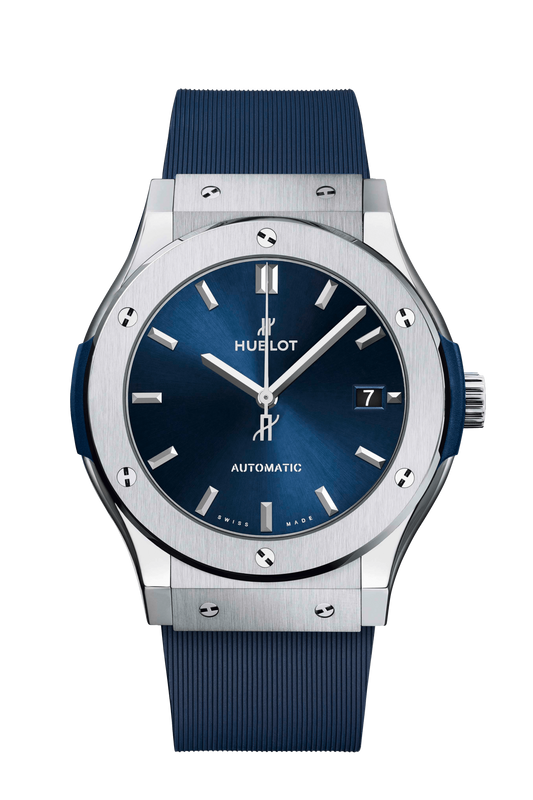 Hublot Classic Fusion Titanium Blue 45 MM - Blue Rubber Strap - Blue Dial - 511.NX.7170.RX